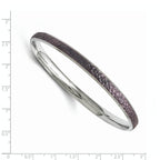 Stainless Steel Polished/Laser Cut Purple IP-plated Hammered Bangle Bracelet for Women