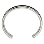 Stainless Steel Polished with Genuine Stingray Inlay Cuff Bangle Bracelet for Men