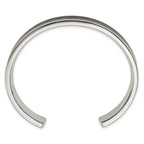 Stainless steel Polished Black IP-plated with Black Carbon Fiber Inlay Cross Design Cuff Bangle Bracelet for Men