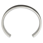 Stainless Steel Polished Black IP-plated with Black Carbon Fiber Inlay Cuff Bangle Bracelet for Men