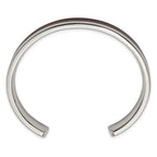 Stainless Steel Polished with Red/Orange Koa Wood Inlay Cuff Bangle Bracelet for Men