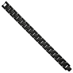 Stainless Steel Polished Black IP-plated Link Bracelet for Men