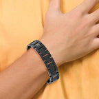 Stainless Steel Polished Black IP-plated Link Bracelet for Men