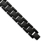 Stainless Steel Polished Black IP-plated Link Bracelet for Men