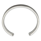 Stainless Steel Polished Black Carbon Fiber Inlay Crosses Bangle Bracelet for Men