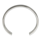 Stainless Steel Brushed and Polished Double Step Edge 11mm Cuff Bangle Bracelet