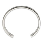 Stainless Steel Brushed and Polished Ridged Edge 11mm Cuff Bangle Bracelet