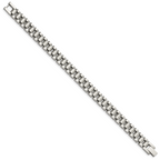 Stainless Steel Brushed and Polished Link Bracelet for Men