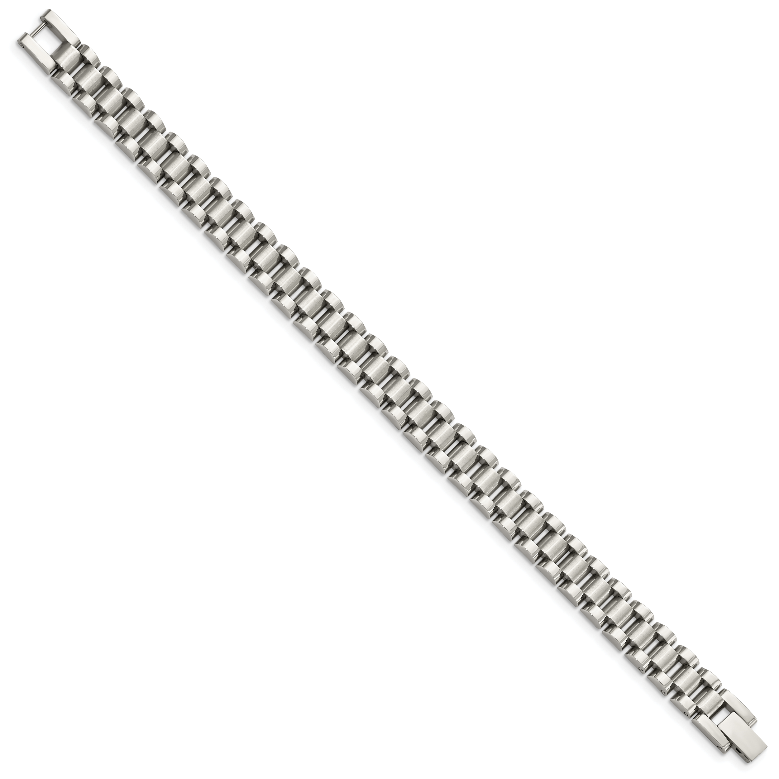 Stainless Steel Brushed and Polished Link Bracelet for Men