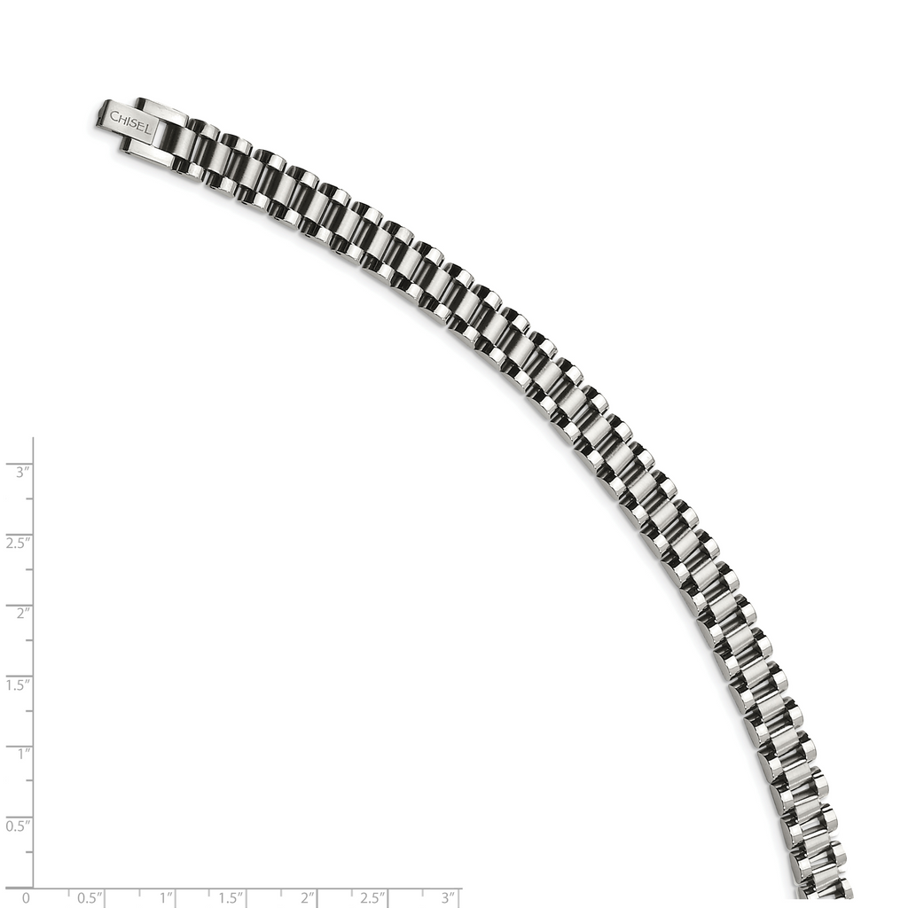 Stainless Steel Brushed and Polished Link Bracelet for Men