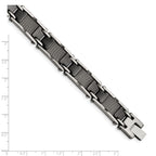 Stainless Steel Polished Mesh with Black Ceramic Link Bracelet for Men
