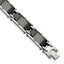 Stainless Steel Polished Mesh with Black Ceramic Link Bracelet for Men