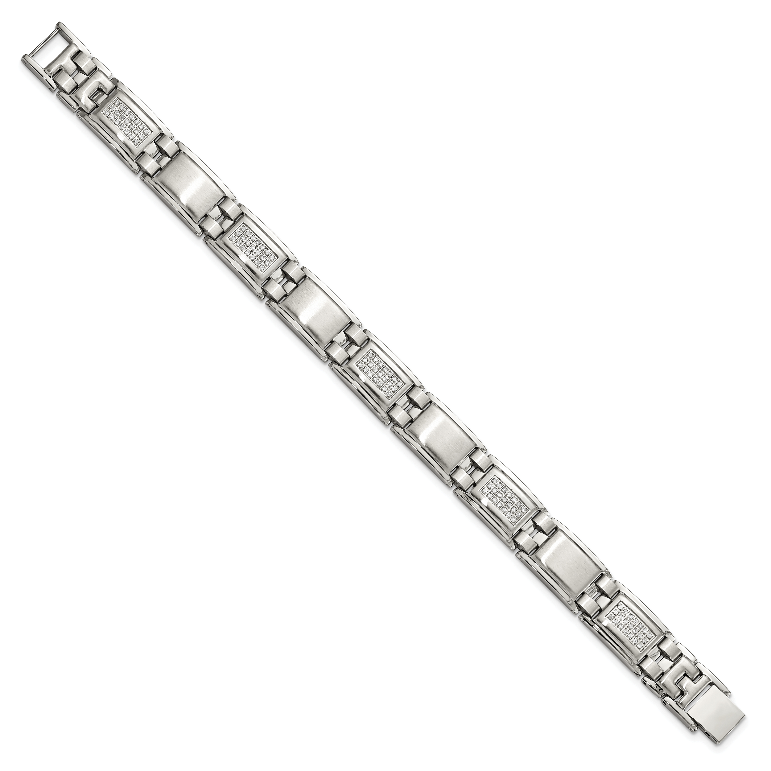 Stainless Steel Polished and Matte with 3/4 carat Diamond Bracelet for Men Secondary image