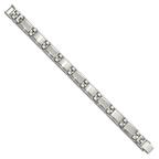 Stainless Steel Polished and Matte with 3/4 carat Diamond Bracelet for Men