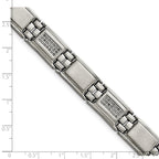 Stainless Steel Polished and Matte with 3/4 carat Diamond Bracelet for Men