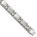 Stainless Steel Polished and Matte with 3/4 carat Diamond Bracelet for Men