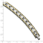 Stainless Steel Polished Yellow IP-plated Link Bracelet for Men