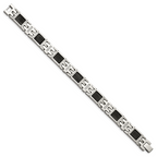 Stainless Steel Polished Black IP-plated Mesh with 1/3 carat Diamond Bracelet for Men
