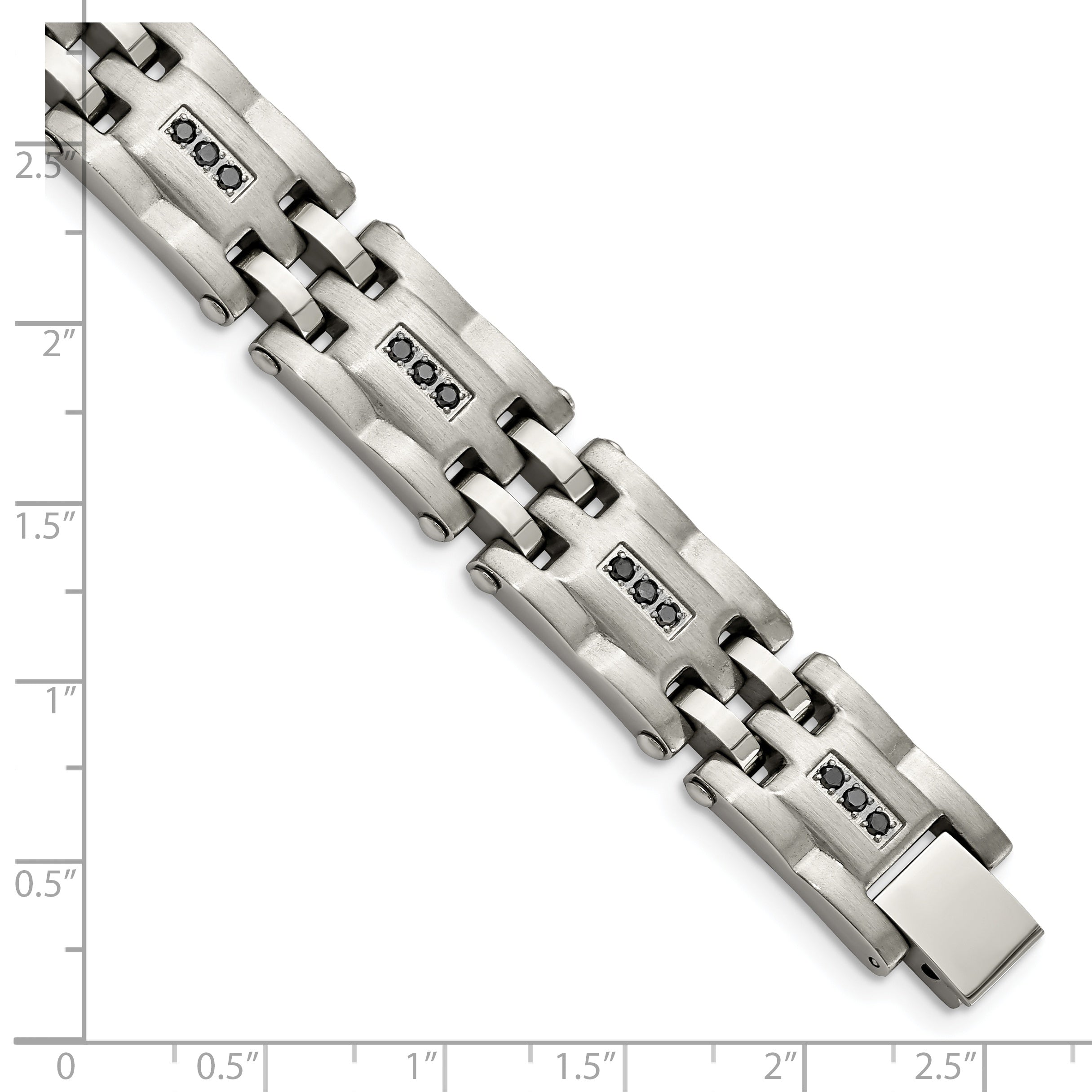 Stainless Steel Brushed and Polished with 3/4 carat Diamond Bracelet for Men