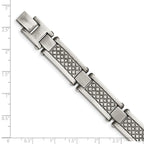 Stainless Steel Antiqued and Matte with 1/10 carat Diamond Bracelet for Men