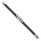Stainless Steel Polished Black IP-plated with 1/10 carat Black Diamond Bracelet for Men