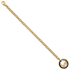 Stainless Steel Yellow IP-plated Black Ceramic Polished & Lasercut Circle Bracelet for Women