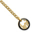 Stainless Steel Yellow IP-plated Black Ceramic Polished & Lasercut Circle Bracelet for Women