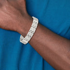 Stainless Steel Brushed Polished and Textured Link Bracelet for Men