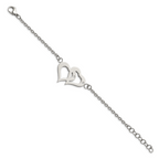 Stainless Steel Polished with Cubic Zirconia Hearts with ext. Bracelet for Women
