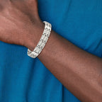 Stainless Steel Brushed and Polished Link Bracelet for Men