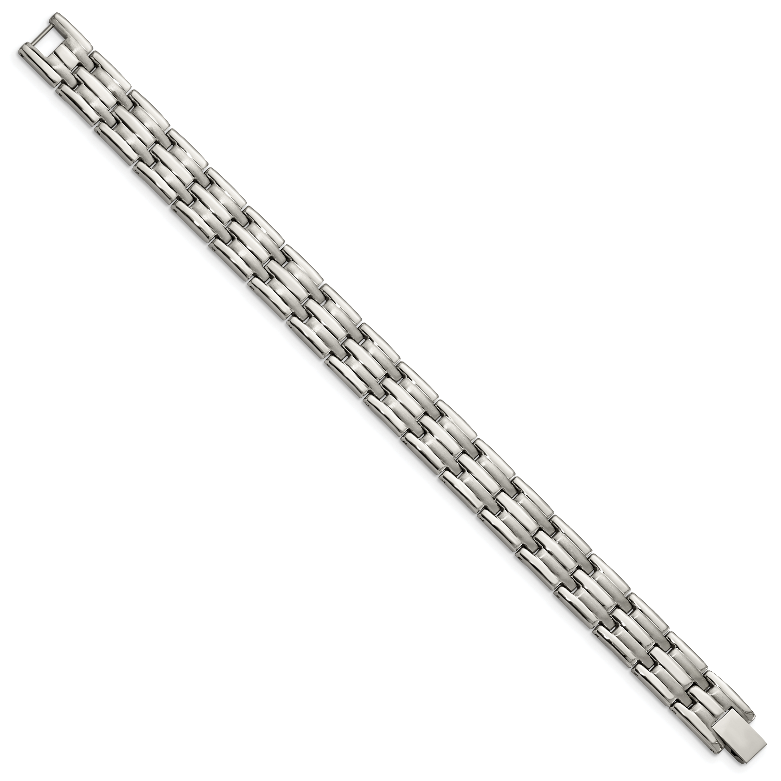 Stainless Steel Brushed and Polished Link Bracelet for Men Secondary image
