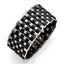 Woven Black Leather Bracelet in Stainless Steel, 35mm x 7in - Sophia Jewelers