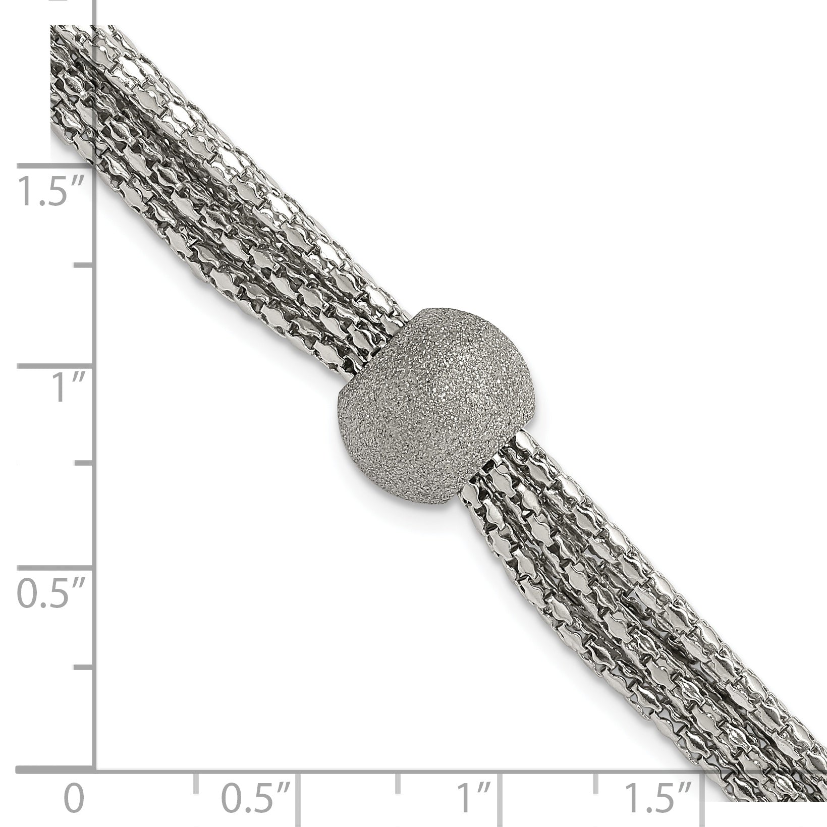 Stainless Steel Polished Multistrand Laser Cut Bead Bracelet for Women