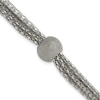 Stainless Steel Polished Multistrand Laser Cut Bead Bracelet for Women