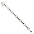 Stainless Steel Polished Heart Bracelet for Women