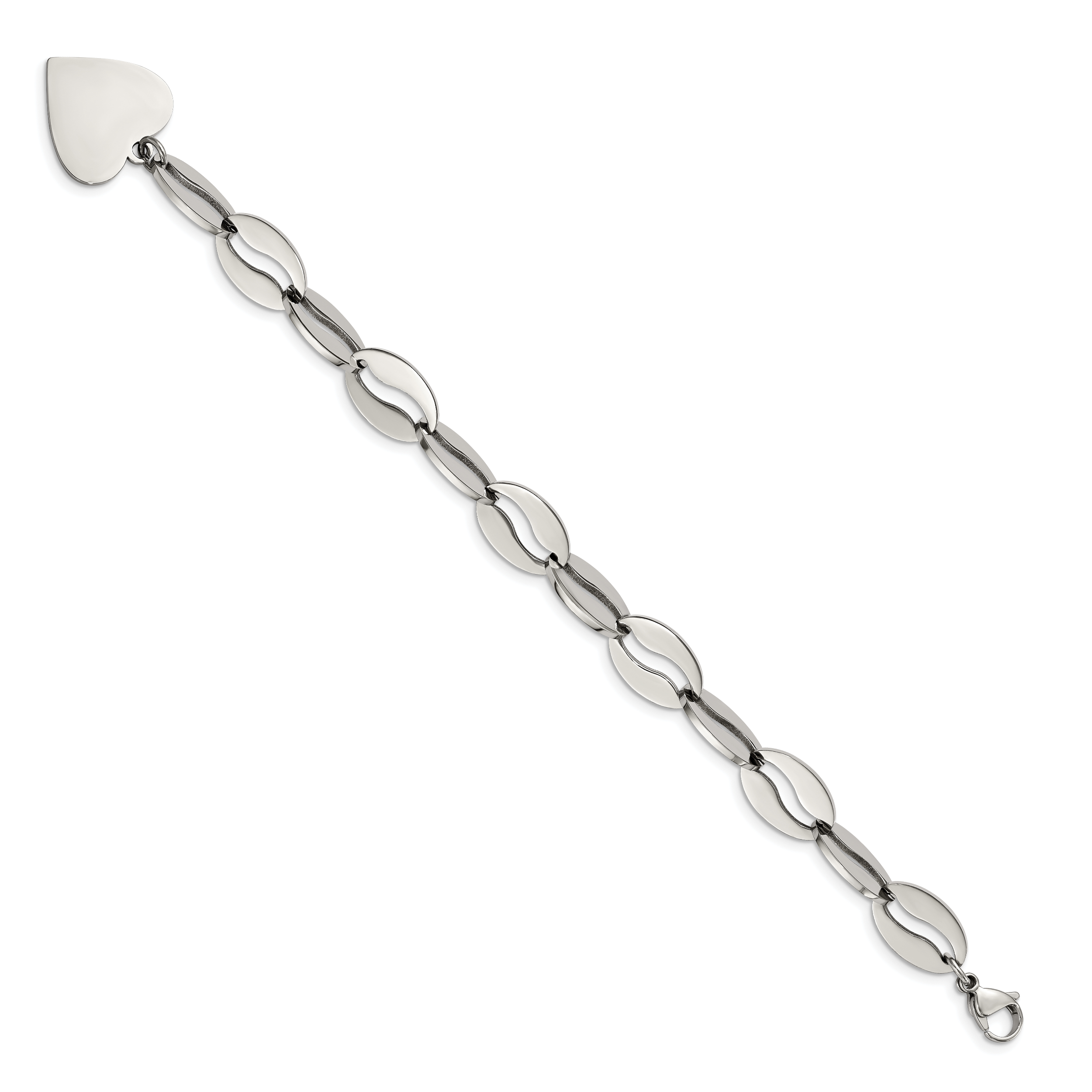 Stainless Steel Polished Heart Bracelet for Women