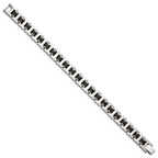 Stainless Steel Brushed with Black Rubber Bracelet for Men