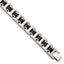 Stainless Steel Brushed with Black Rubber Bracelet for Men