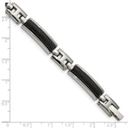 Stainless Steel Polished and Brushed Black IP-plated Bracelet for Men
