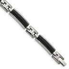 Stainless Steel Polished and Brushed Black IP-plated Bracelet for Men