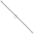 Stainless Steel Polished 2-Strand Wishbone Bracelet for Women