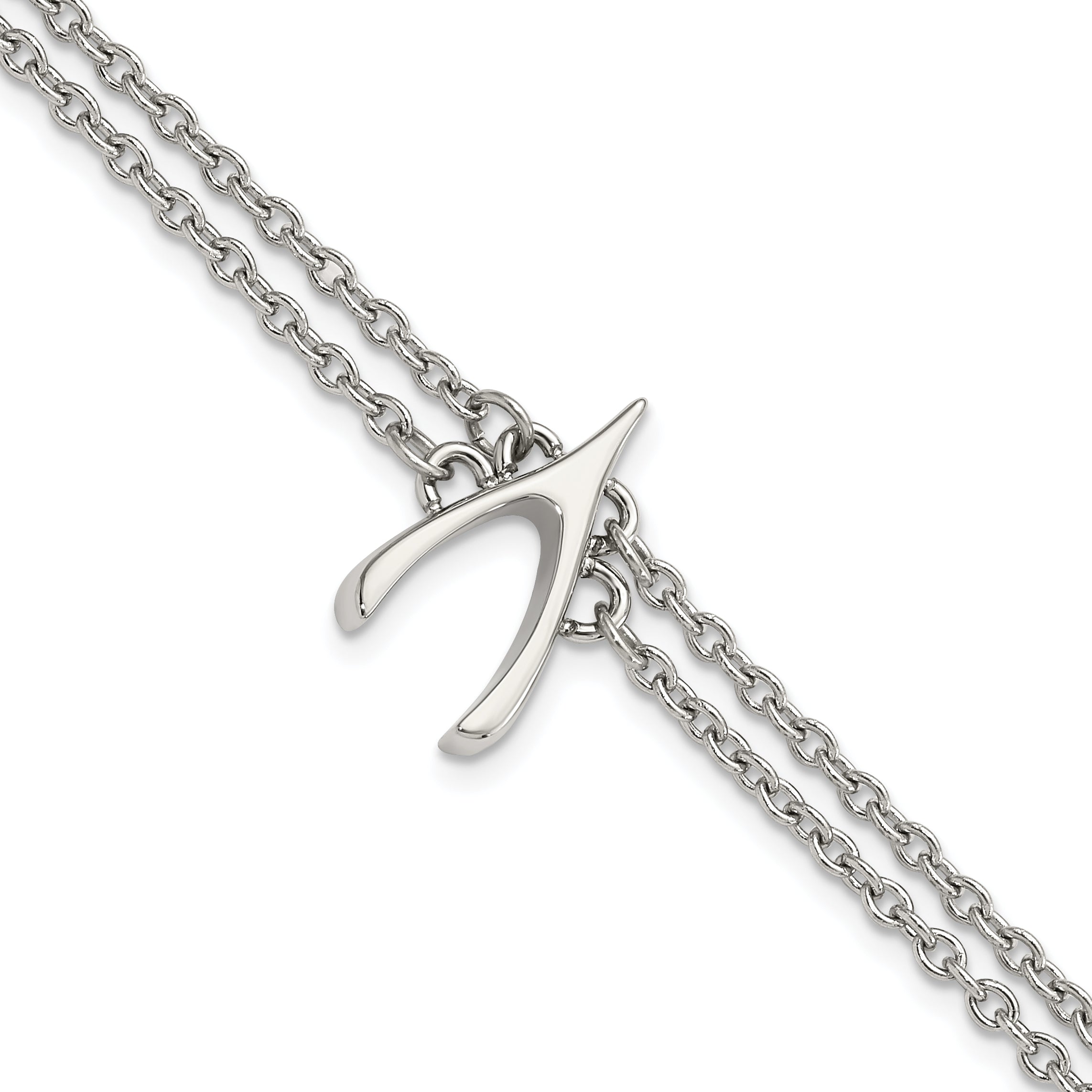 Stainless Steel Polished 2-Strand Wishbone Bracelet for Women Main image