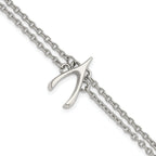 Stainless Steel Polished 2-Strand Wishbone Bracelet for Women