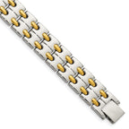 Stainless Steel Polished Yellow IP-plated Link Bracelet for Men
