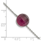 Stainless Steel Polished Maroon Glass with ext Bracelet for Women