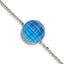Stainless Steel Polished Blue Glass with ext Bracelet for Women