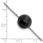 Stainless Steel Polished Dark Brown Glass with ext Bracelet for Women