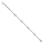 Stainless Steel Polished with Glass Bracelet with Extension for Women