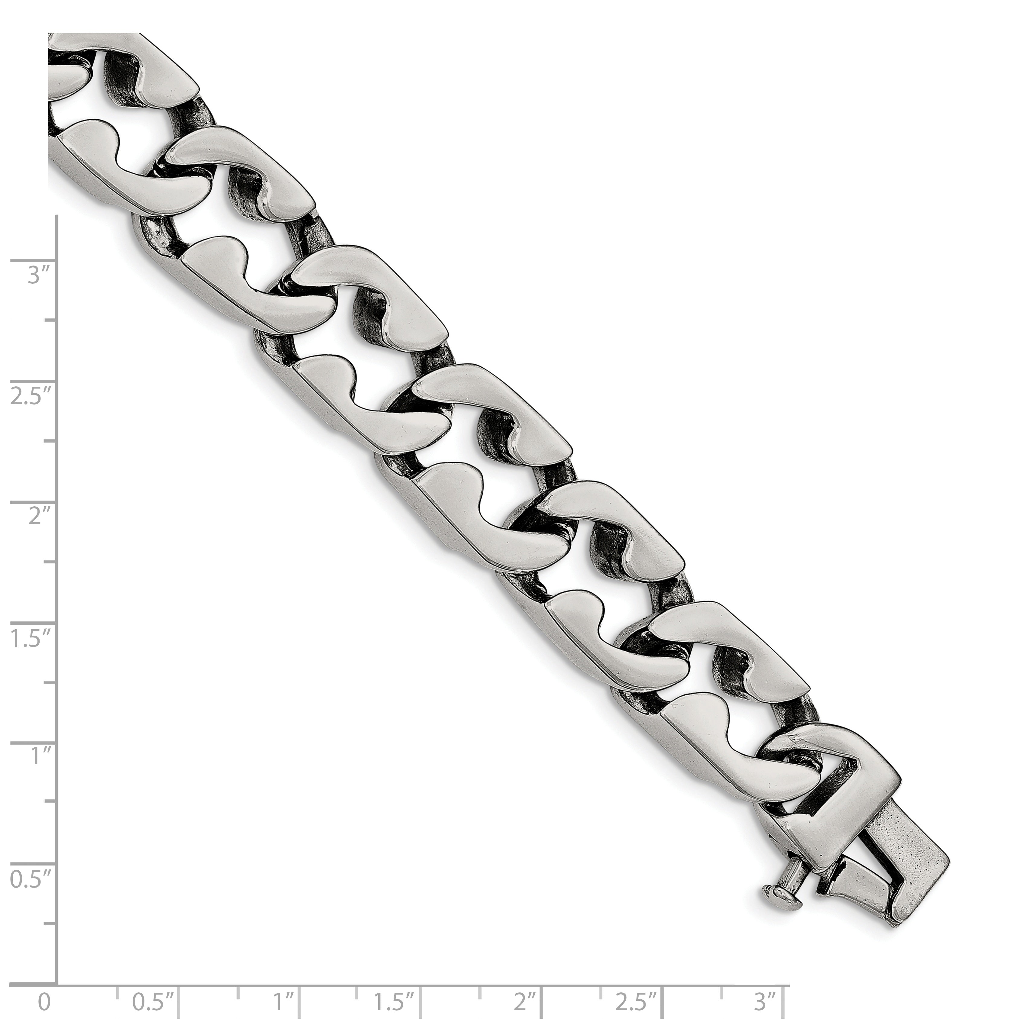 Stainless Steel Polished Large Link Bracelet for Men