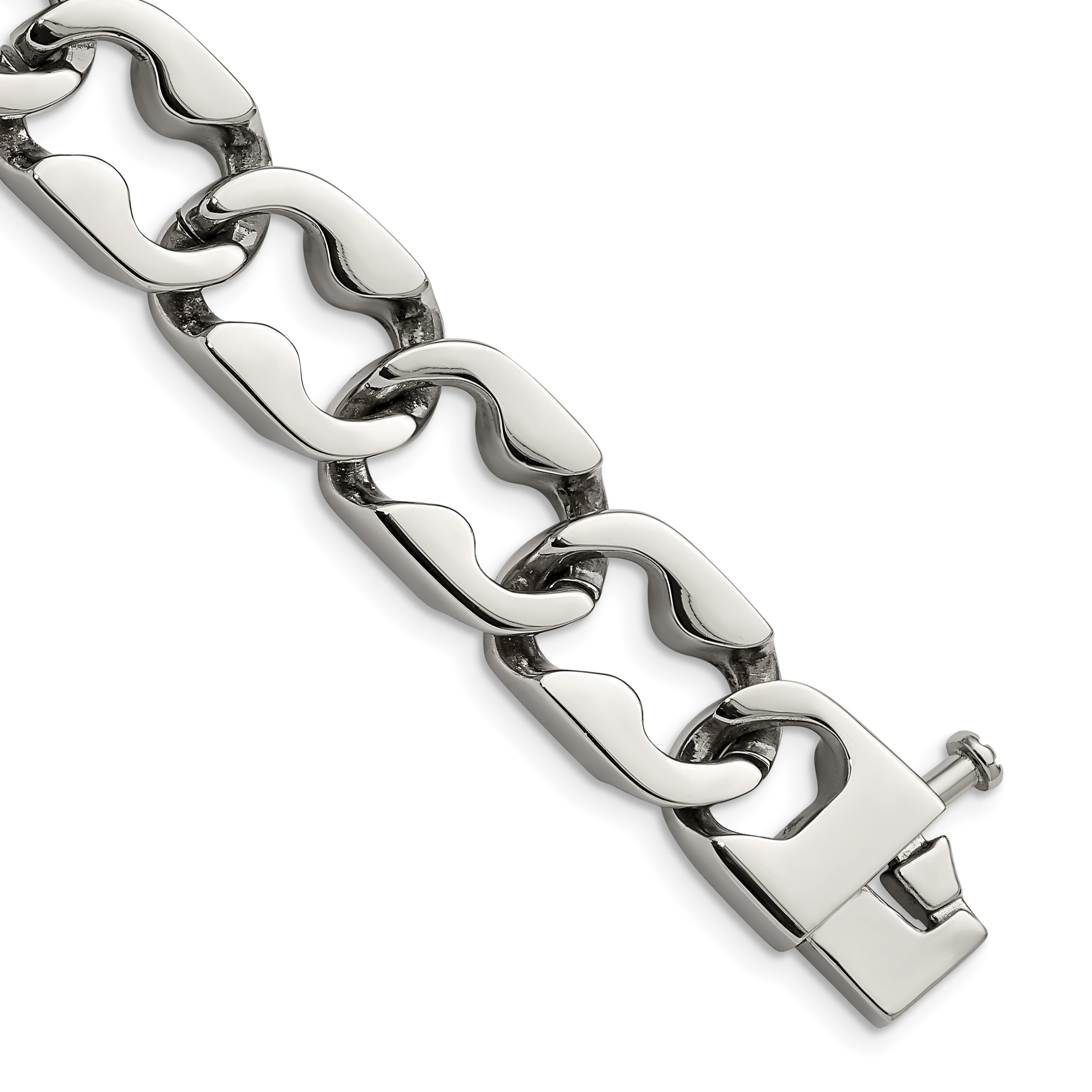 Stainless Steel Polished Large Link Bracelet for Men Main image